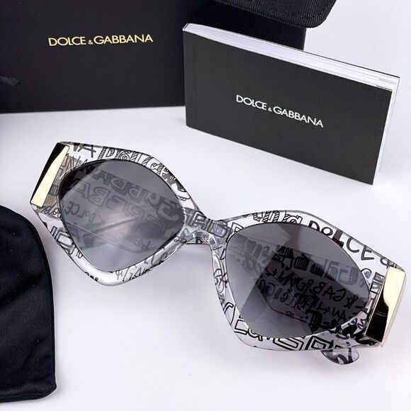 NEW D&G DG4396 33148G Black Gray Gradient Irregular Women Sunglasses - Picture 7 of 12